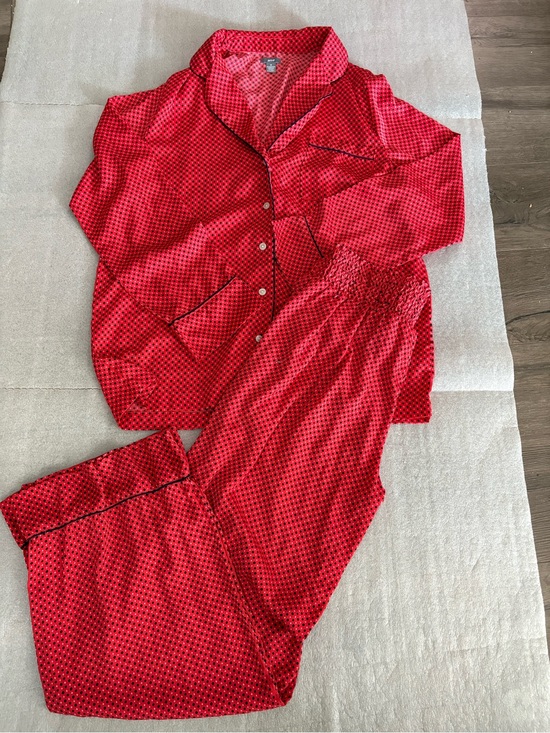 aerie Other - aerie Red Black Festival Patterned LS Pajama Set Holiday Polyester
